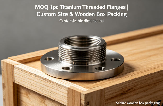 MOQ 1pc Titanium Threaded Flanges | Custom Size & Wooden Box Packing 0