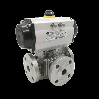 Good price Precision Control Titanium Ball Valve Pneumatic Three-Way Flanged Design For Industrial online