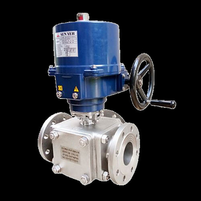 Good price Electric Three-Way Flanged Ball Valve with 99.6% Ti Content for Robust Construction and Compact Efficiency online