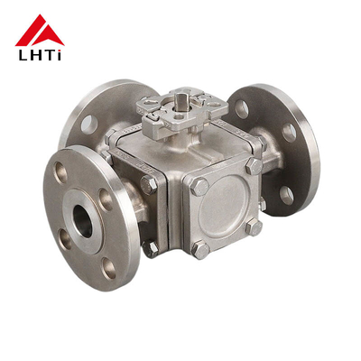Good price ASME B16.34 8 Inch Titanium Three Way Ball Valve Gr1 Gr2 Ball Valve online